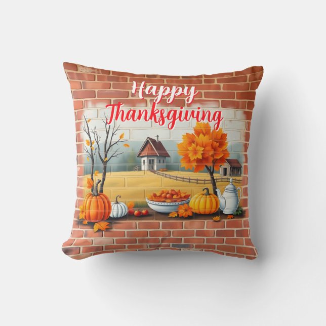 Coussin Bon thanksgiving Moderne Belle Automne (Recto)