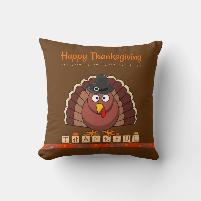 Coussin Bon thanksgiving, pèlerin Turquie (Recto)