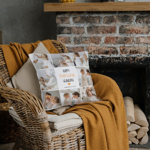 Coussin Bon thanksgiving photo Collage moderne grand-mère