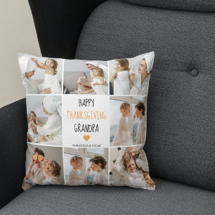 Coussin Bon thanksgiving photo Collage moderne grand-père