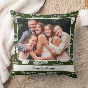 Coussin Bon thanksgiving : Photo de famille personnalisée
