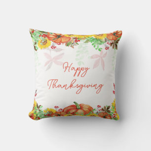 Coussin Bon thanksgiving Rustic Floral Citrouille