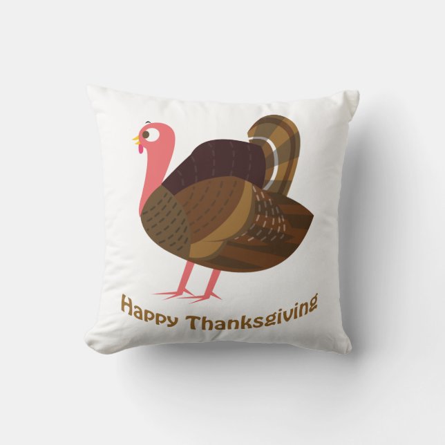 Coussin BON THANKSGIVING ! Turquie mignonne (Recto)