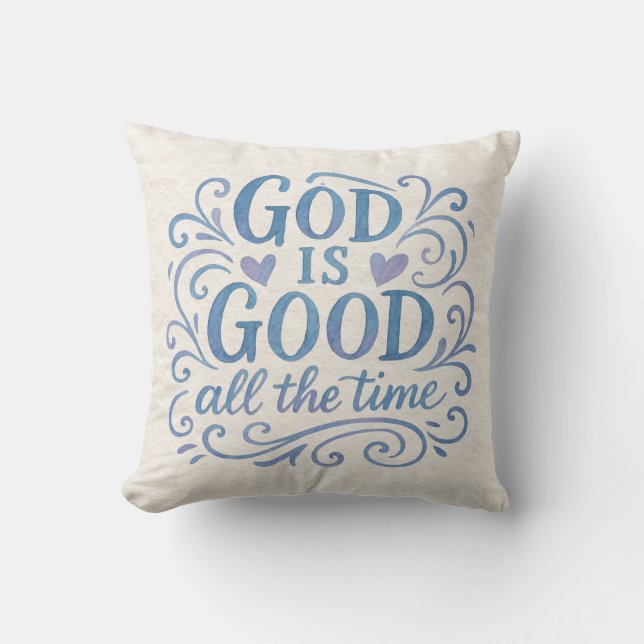 Coussin Bon Typographie est Bon Dieu est Bon (Recto)