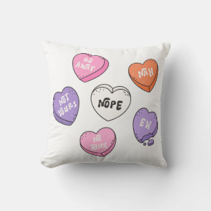 Coussin Bonbon Coeur anti-Valentin