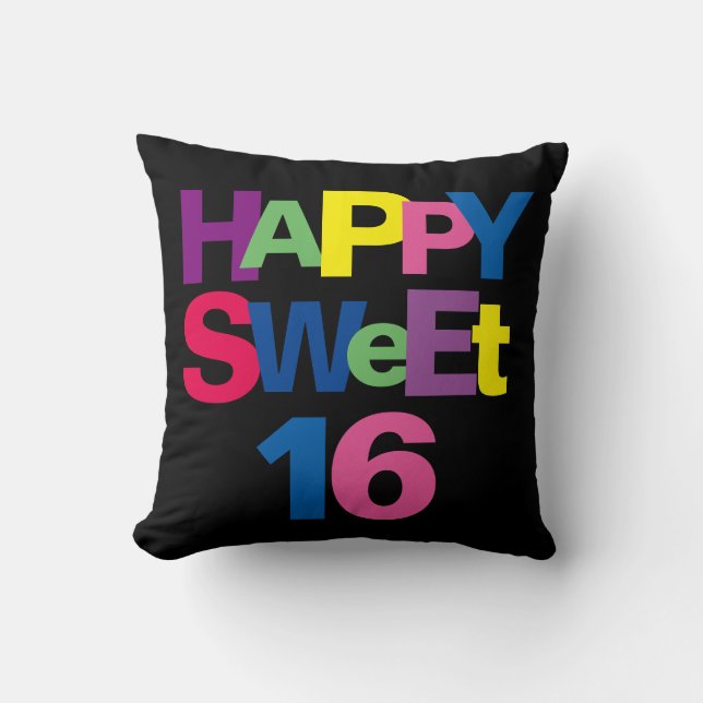 Coussin Bonbon heureux coloré 16 (Recto)