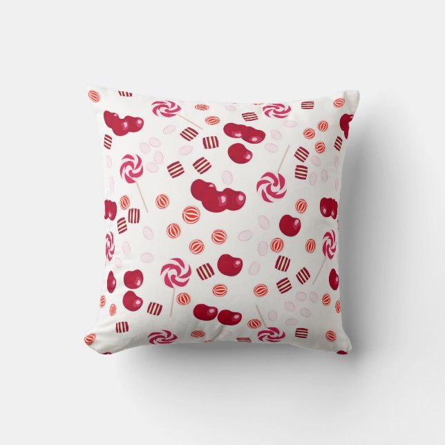 Coussin Bonbons de cerise brillant doux lollipopes doux (Recto)
