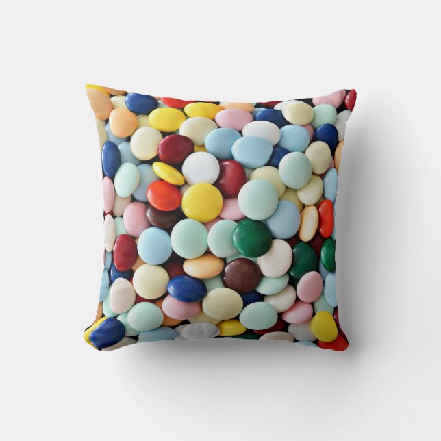 Coussin Bonbons ronds de différentes couleurs (Recto)