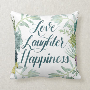 Coussin Bonheur de rire d'amour du bonheur   de plante