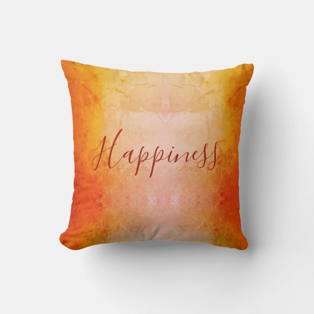 Coussin Bonheur orange (Recto)