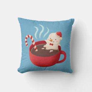 Coussin Bonhomme de neige au chaud cacao Décor de salle de