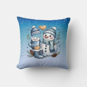Coussin Bonhomme de neige confortable d'hiver
