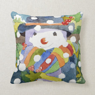 Coussin Bonhomme de neige dans la neige 2011