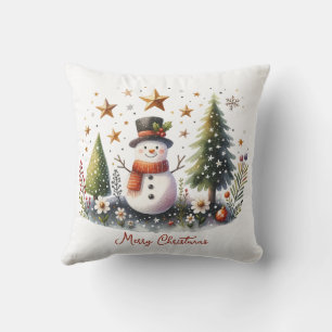 Coussin Bonhomme de neige de Noël