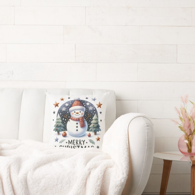 Coussin Bonhomme de neige de Noël (Canapé)