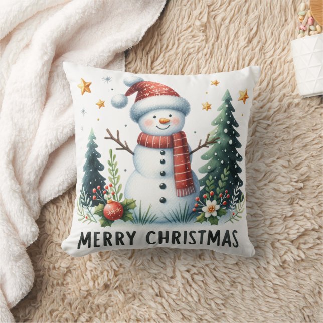 Coussin Bonhomme de neige de Noël (Couverture)