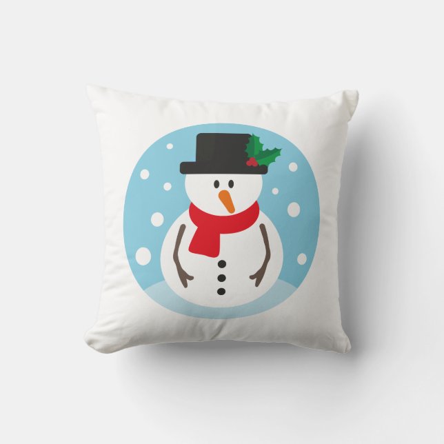 Coussin Bonhomme de neige de Noël (Recto)