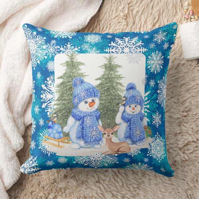 Coussin Bonhomme de neige d'hiver  (Couverture)