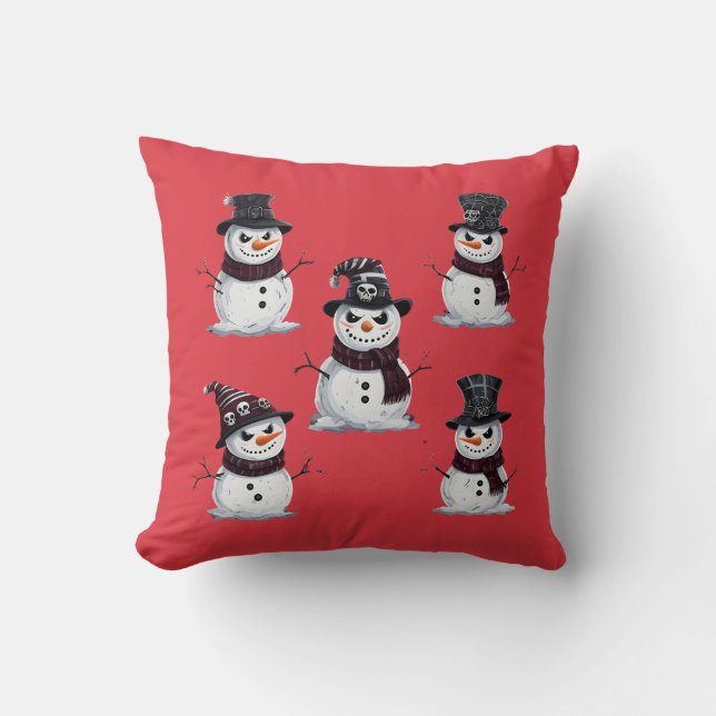 Coussin Bonhomme de neige gothique (Recto)
