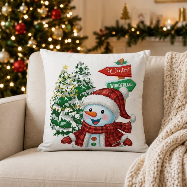 Coussin Bonhomme de neige Noël Winter Wonderland (Créateur téléchargé)