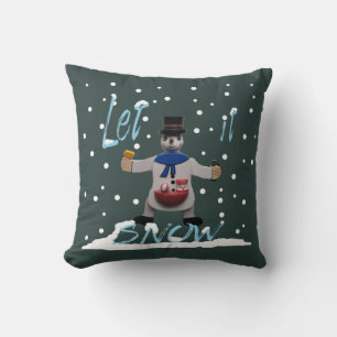 Coussin bonhomme de neige souriant