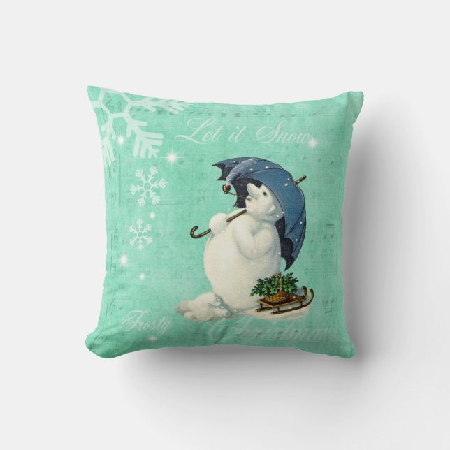 Coussin Bonhomme de neige vintage (Recto)