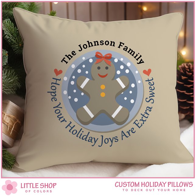 Coussin Bonhomme en pain d'épices Noël personnalisé (Créateur téléchargé)