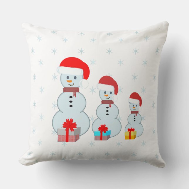 Coussin Bonhommes de neige mignons (Recto)