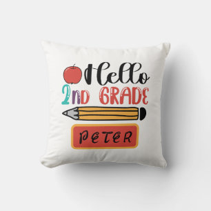 Coussin Bonjour 2e année personnalisée Retour à l'école Am
