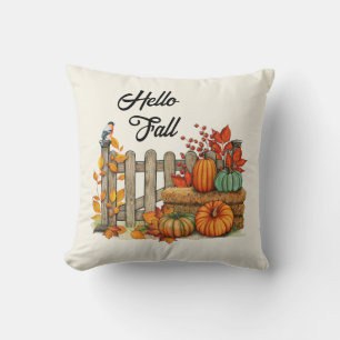 Coussin Bonjour Accent Automnal de Ferme Mignon