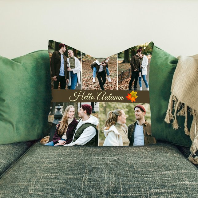 Coussin Bonjour Automne 5 photo collage Jeu d'oreiller (Créateur téléchargé)