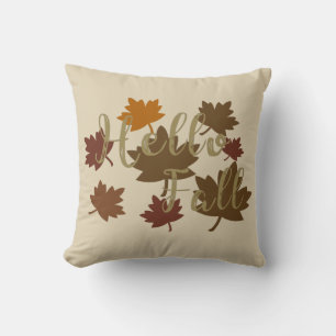 Coussin Bonjour Automne aquarelle automne Feuilles d'autom