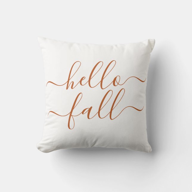 Coussin Bonjour Automne Automne Orange Script Bio (Recto)