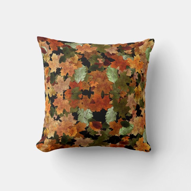 Coussin Bonjour Automne Feuilles (Recto)