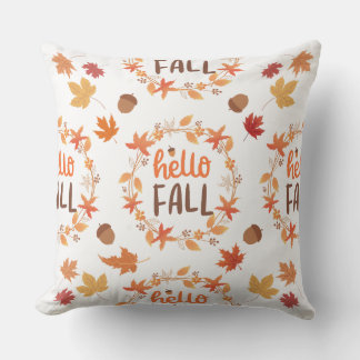 Coussin Bonjour Automne Feuilles de Motif sans couture