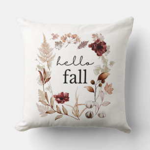 Coussin Bonjour automne Fleur sauvage et congé d'automne