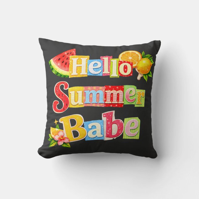 Coussin Bonjour bébé de l'été (Recto)