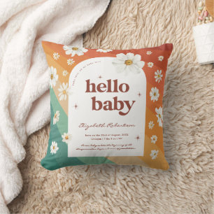 Coussin Bonjour Bébé   Statistiques de naissance Rétro Arc