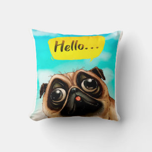 Coussin Bonjour Carlin Idée cadeau, propriétaire du Carlin