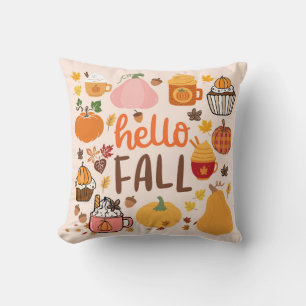Coussin Bonjour citrouilles d'automne