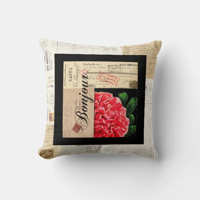 Coussin Bonjour de French Peony (Recto)