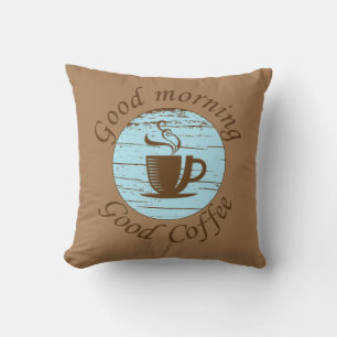 Coussin Bonjour Drôle buveur de café citations