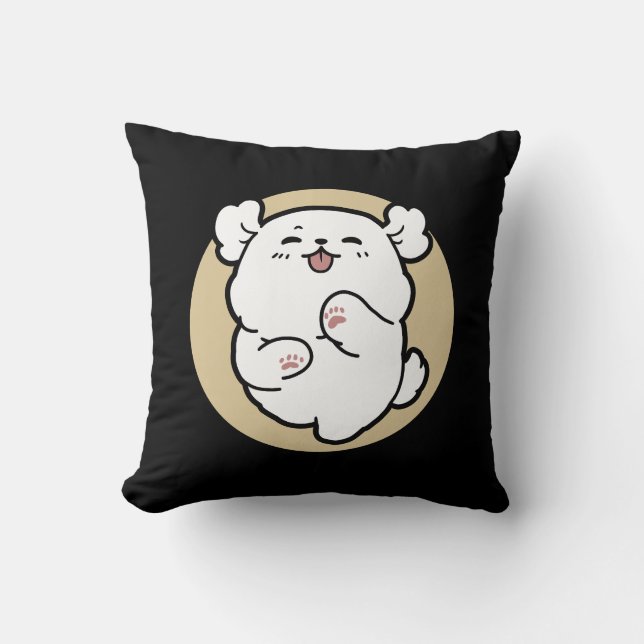 Coussin Bonjour du côté écorché - Jolie conception chien (Recto)