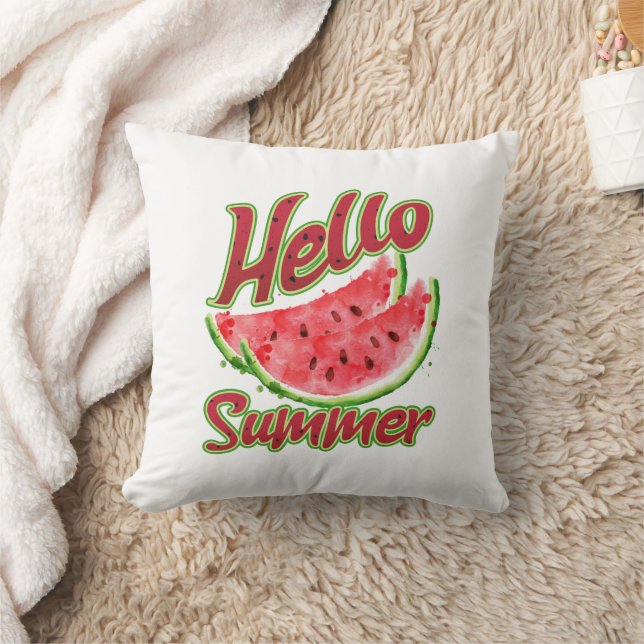Coussin Bonjour été | Aquarelle (Couverture)