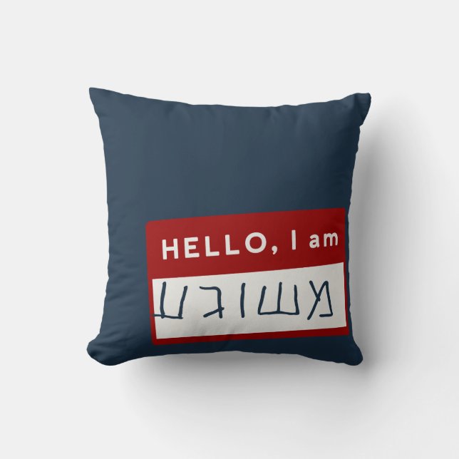 Coussin Bonjour, Je Suis Meshuggeh (Humour juif yiddish) (Recto)