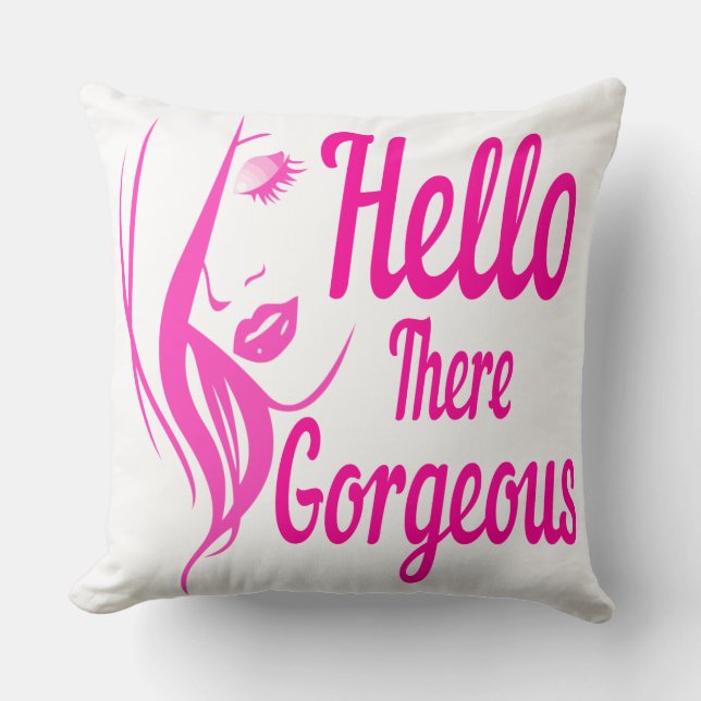 Coussin Bonjour Là Magnifique Jolie Dame La Typographie Du (Recto)