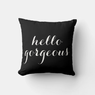 Coussin bonjour magnifique noir blanc texte