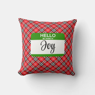 Coussin Bonjour Mon Nom Est Joyeux Tag Noël Joyeux Joyeux