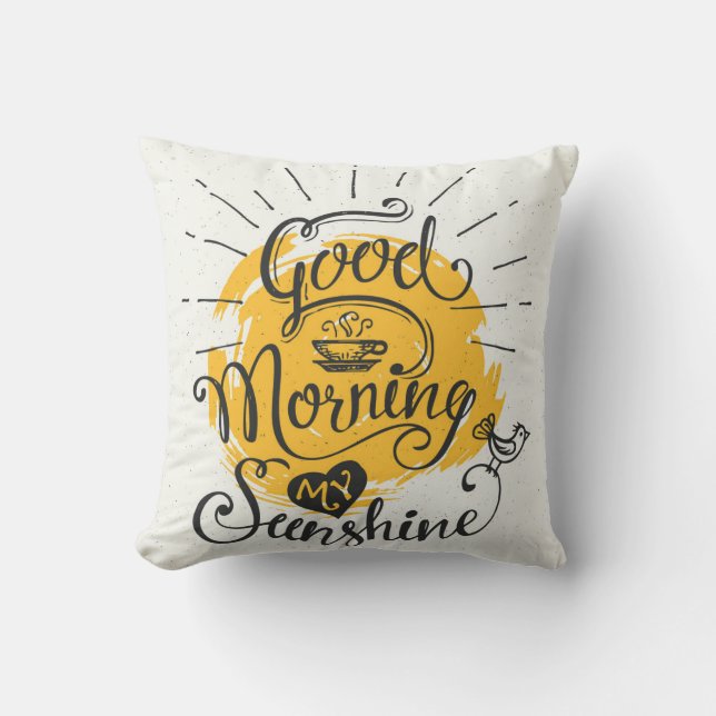 Coussin Bonjour mon soleil (Recto)