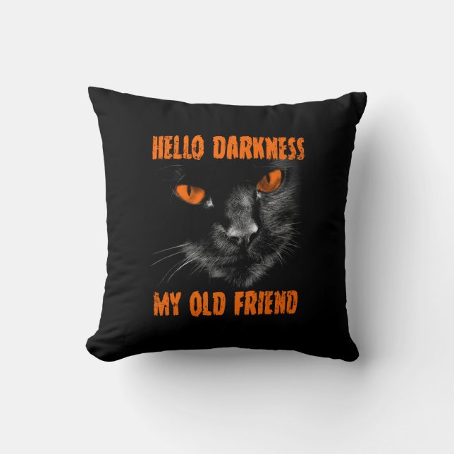 Coussin Bonjour obscurité mon vieil ami : Édition Hallowee (Recto)